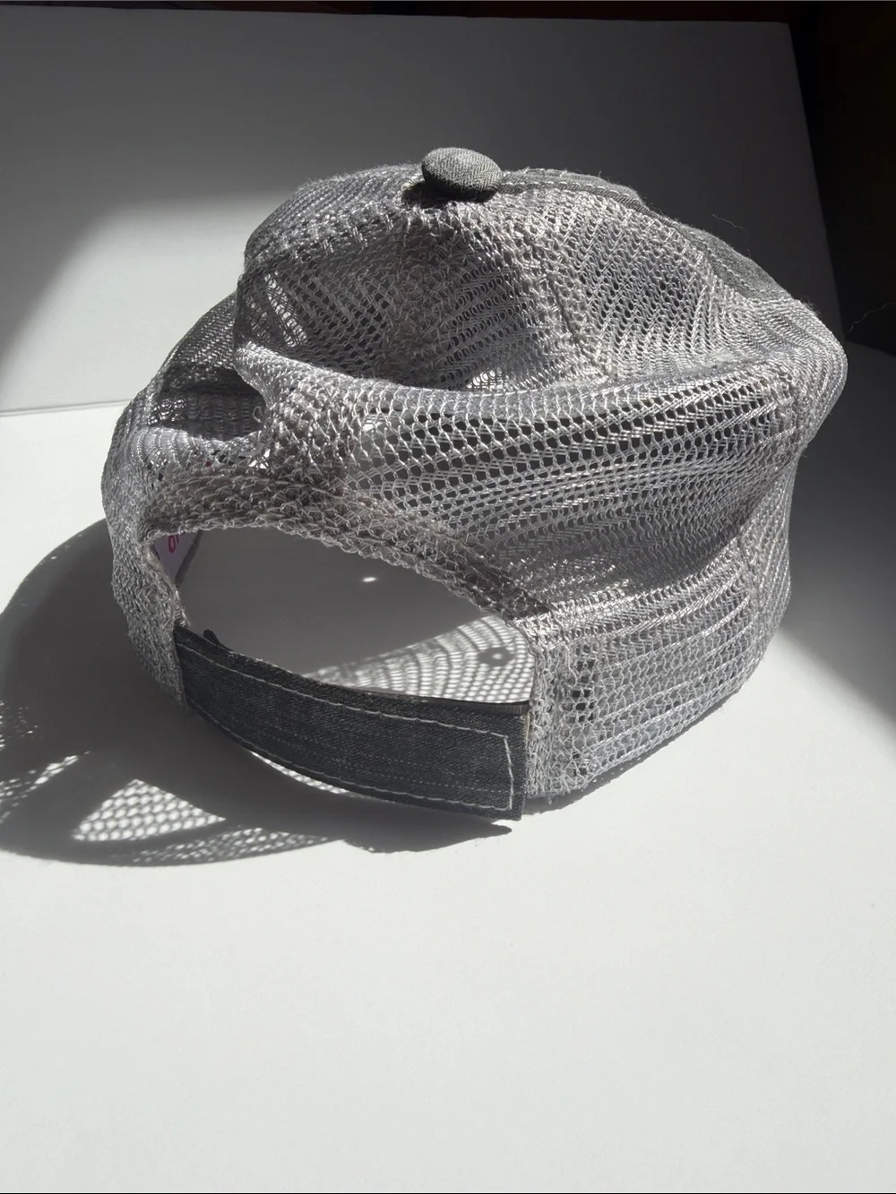 Katydid Gray Distressed Baseball Cap with Teal Boat Embroidery